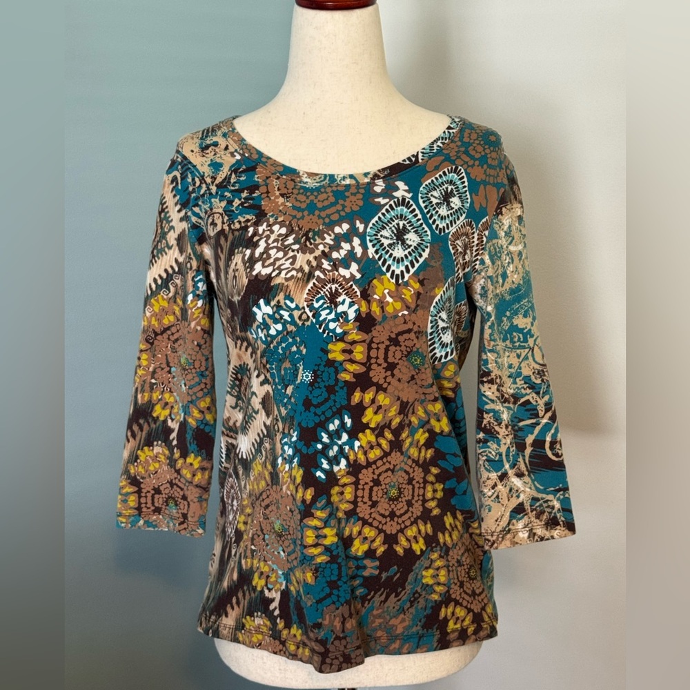 Christopher & Banks Multicolor Western Blouse